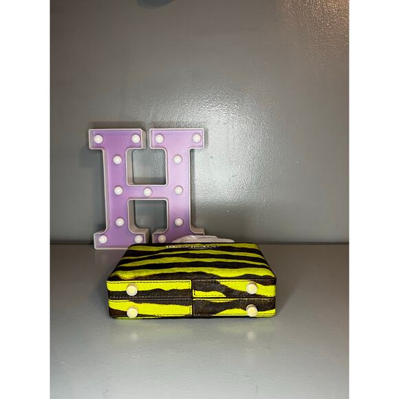 Brandon Blackwood Slim Trunk in Green Zebra Ponyhair with Brass Hardware - Picture 4 of 8